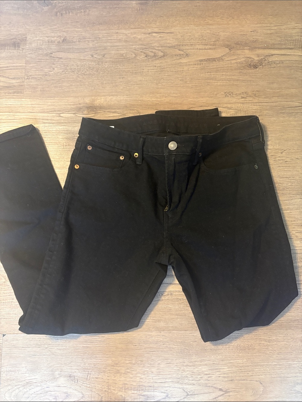 American Eagle Outfitters Men's Black Slim Straight Jeans